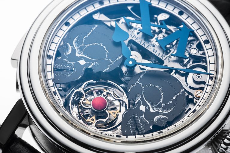 CRAZY SKULLS_ART_Opened 02_LQ The complex movement of the Peter Speak-Marin Crazy Skulls watch includes animation, sound and more.