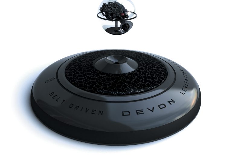 DevonDeskClock all on white backround Devon Works Interstellar Levitation desk clock