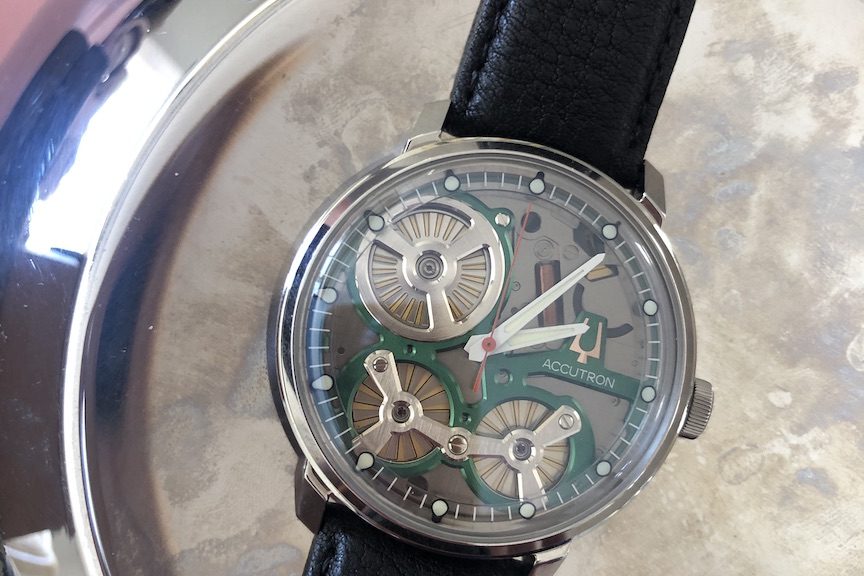 Accutron Spaceview watch with electrostatic energy movement.  1 Accutron Spaceview watch with electrostatic energy movement.