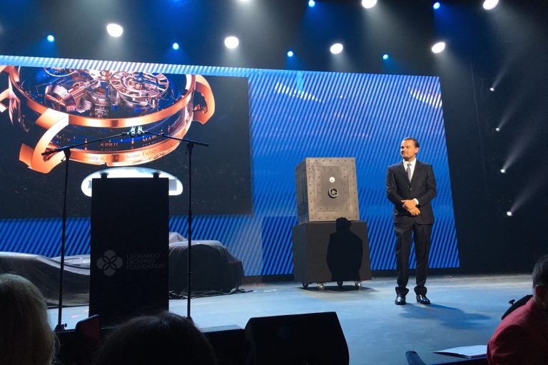 LD Jacob Watch Stage Leonardo DiCaprio at the LDF Event in St. Tropez where the Jacob & Co. Astronomia Sky watch (with DiCaprio's signature engraved on it) was auctioned.