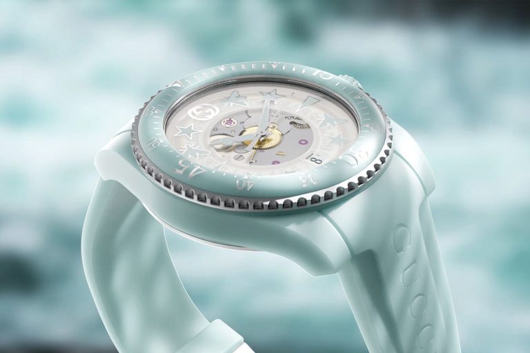 The new Gucci Dive watches are made from bio-based materials.