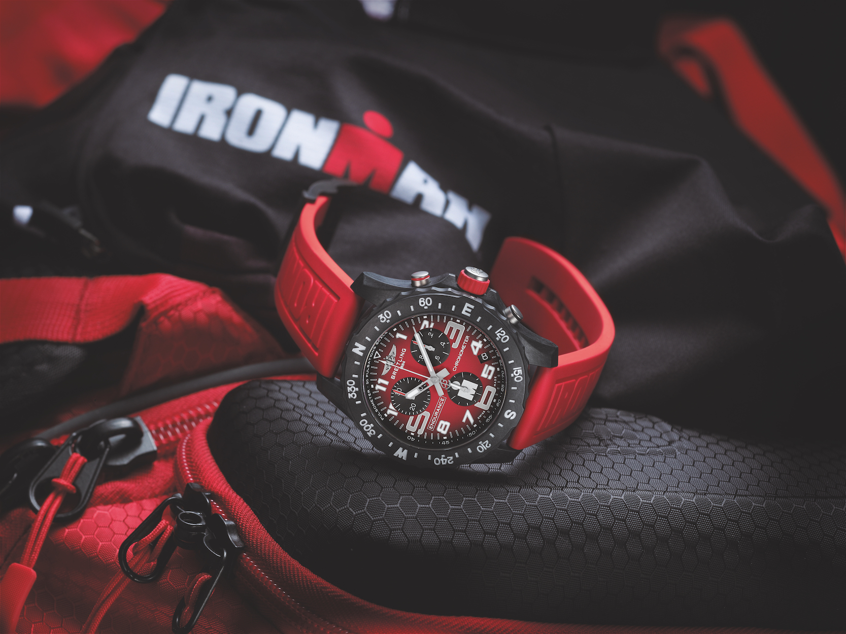 Breitling Endurance Pro IRONMAN watch honors the new partnership with Breitling as the Official Luxury Watch of Ironman events. 