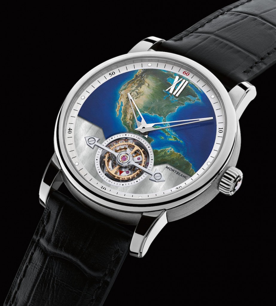 Montblanc ExoTourbillon Slim 110 Years Limited Edition watch with patented moment with quick stop-seconds 