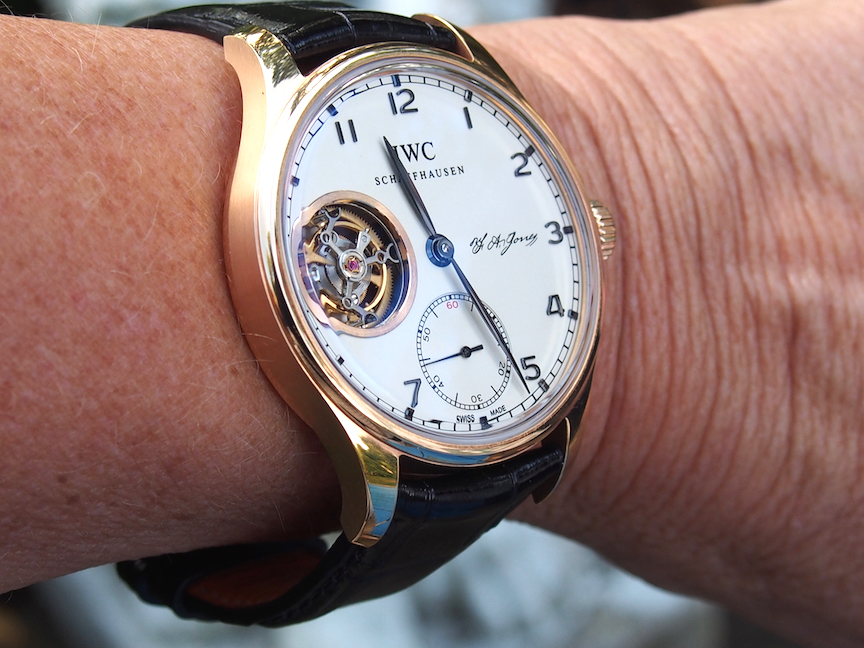 The tourbillon escapement is at 9:00 and the watch is beautifully balanced. 