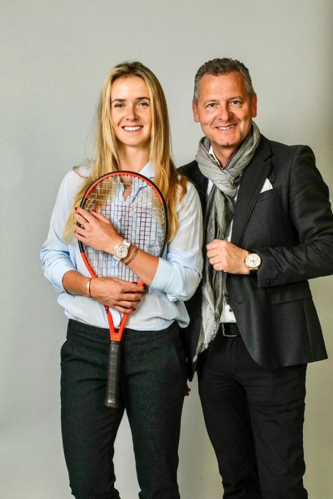 Elina Svitolina, brand ambassador for Ulysse Nardin, with Patrik Hoffmann, CEO of Ulysse Nardin (Photo: courtesy Ulysse Nardin)