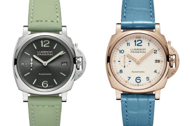 Panerai Luminor Due 3 Days Automatic Acciaio watches with patented interchangeable strap system shown at SIHH 2018