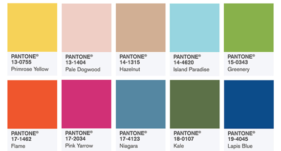 Pantone Spring palette