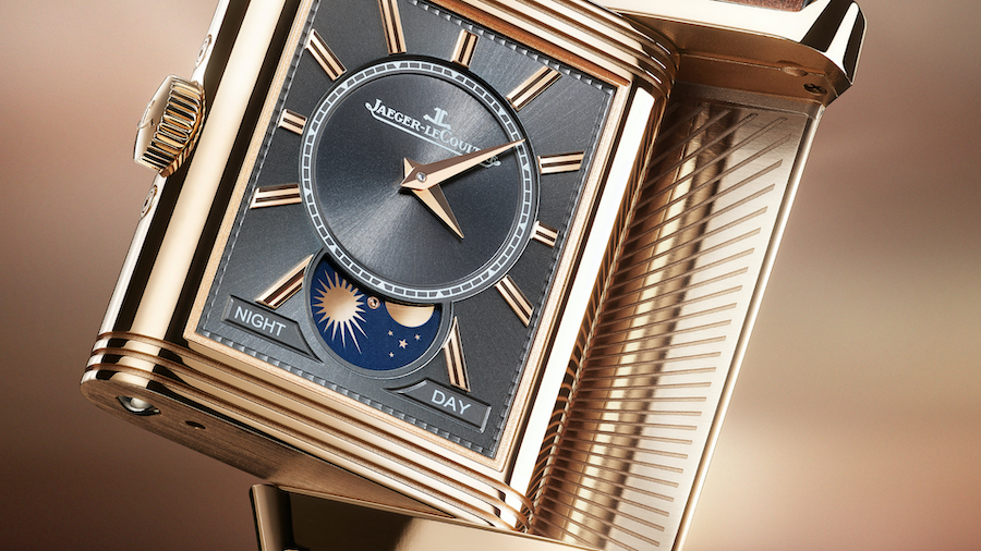 Jaeger-LeCoultre Reverso Tribute Duoface Calendar watch in 18-karat rose gold.