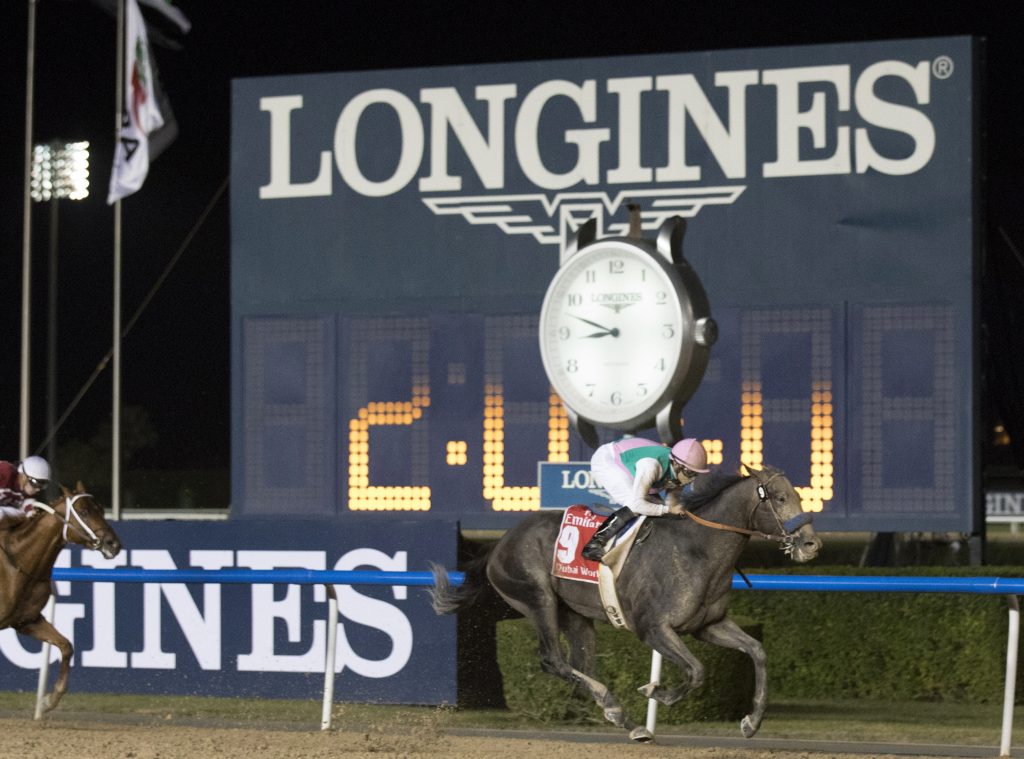 American thoroughbred Arrogate wins the Longines Best Racehorse Award.