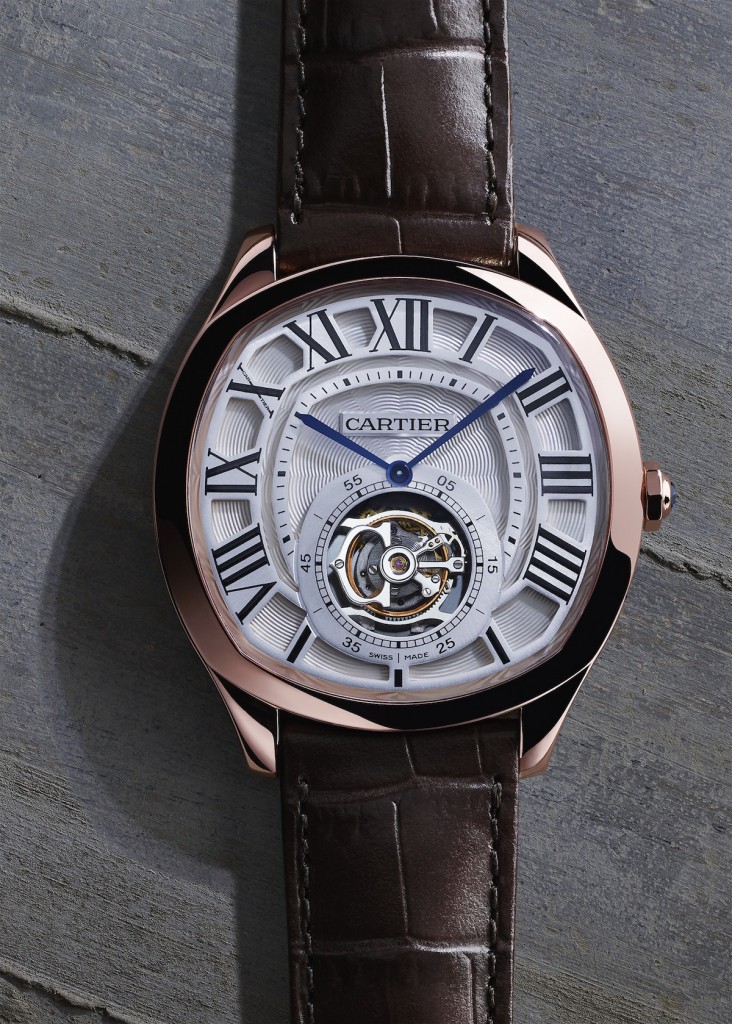 Drive de Cartier flying tourbillon watch, 18-carat pink gold, manual winding Manufacture mechanical movement 9452 MC. 