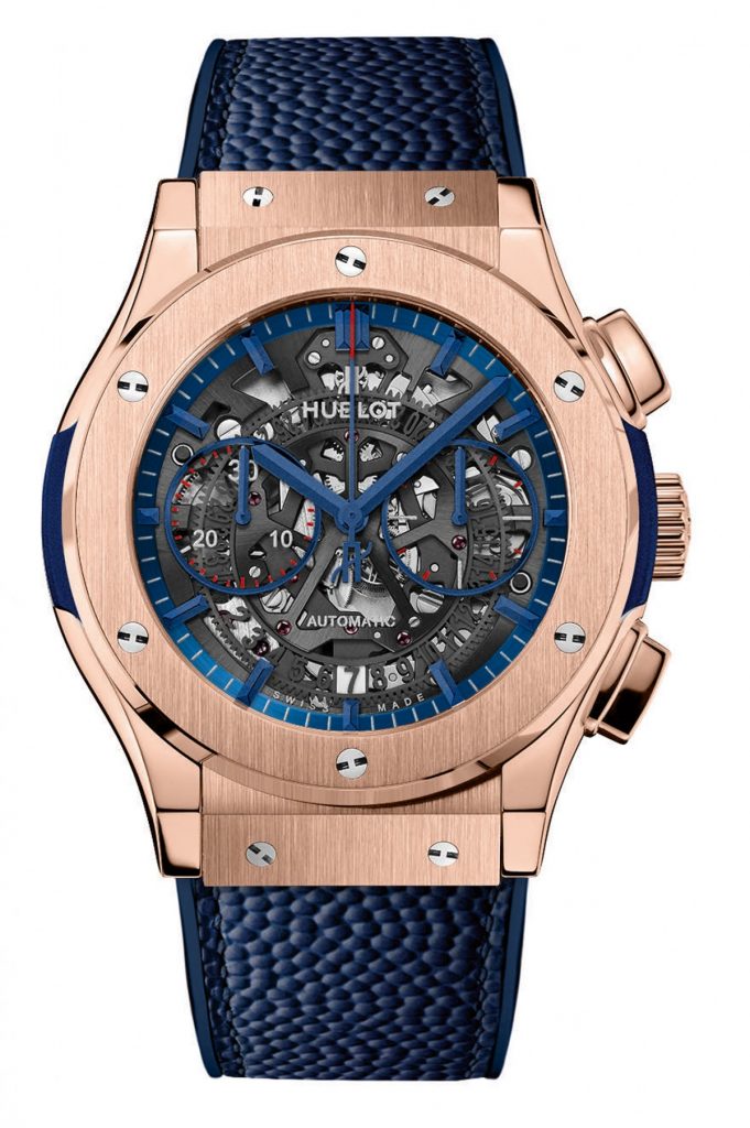 The King Gold version of the Classic Fusion Aerofusion Limited New York Edition chronograph, inspired by the Giants, is created in a limited edition of 10 pieces. 