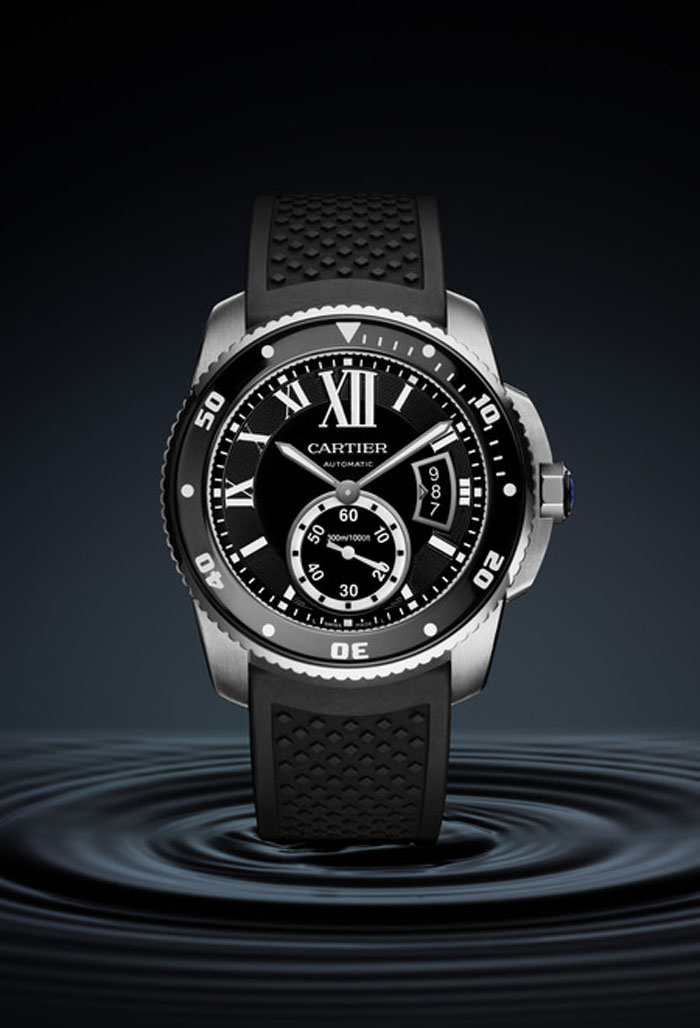 Calibre de Cartier Dive Watch water resistant to 300 meters. Photo credit Nils Hermann@ Cartier 