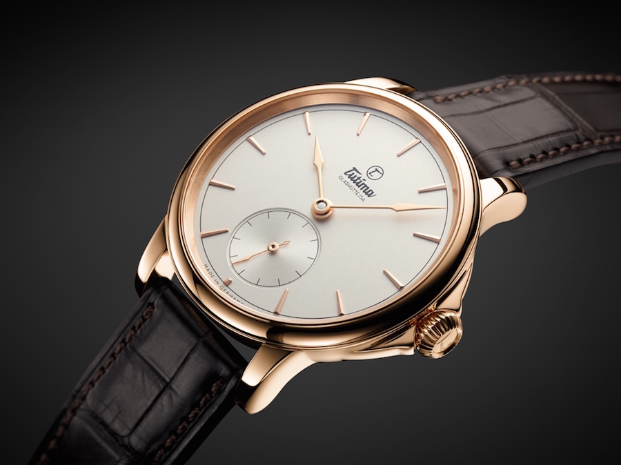 The watch is offered with a choice of numerals or indices.
