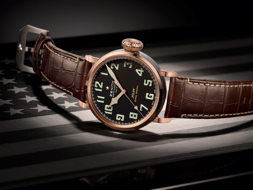  Zenith Pilot Extra Special Limited Edition Thayer 18-karat rose gold and titanium watch 