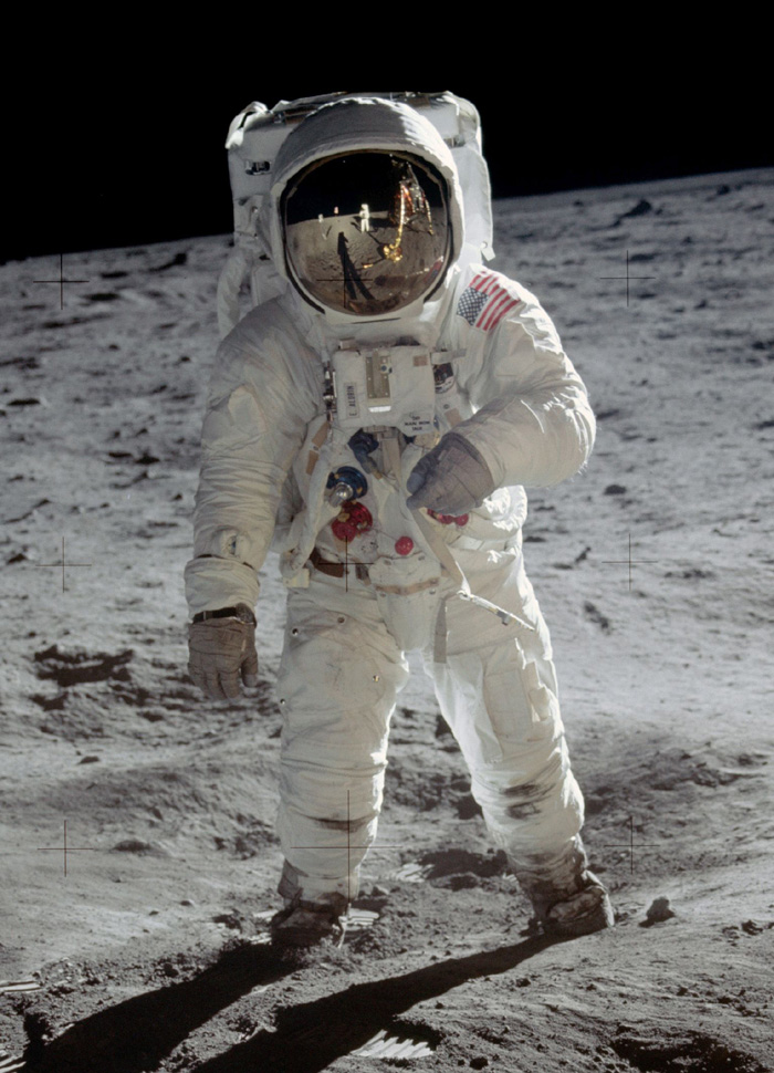 Buzz Aldrin on the moon during the Apollo 11 mission.