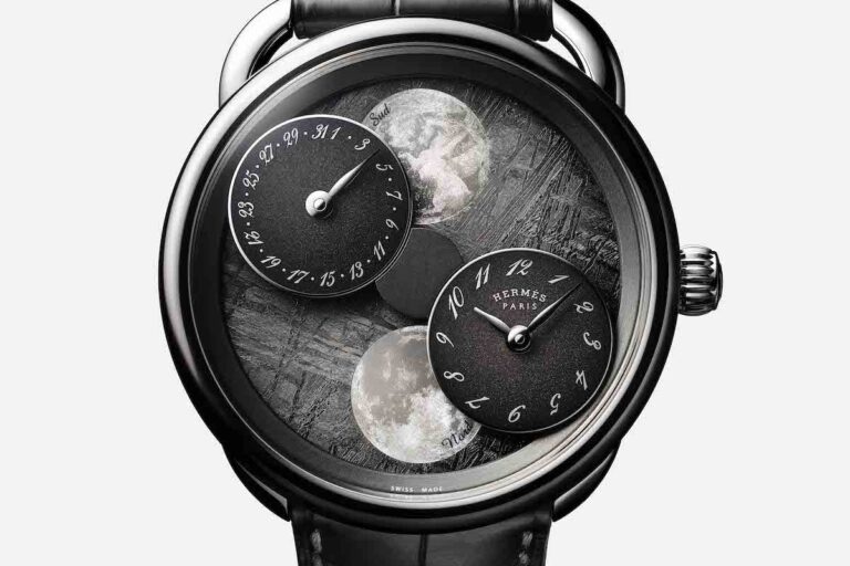 SIHH 2019? Hermes Arceau L'Heure De La Lune watch with meteorite dial.