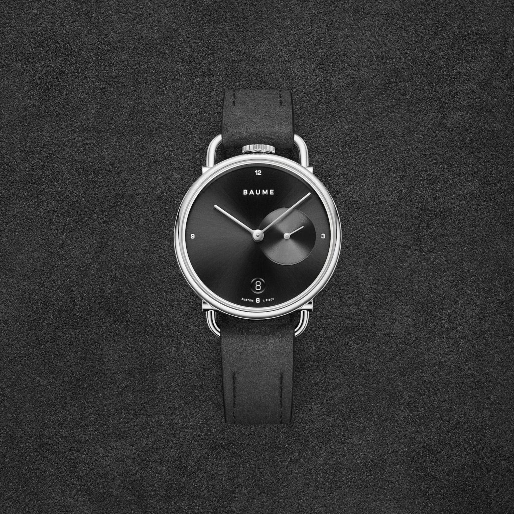 Baume Custom Timepiece Series watch with Alcantara strap. 