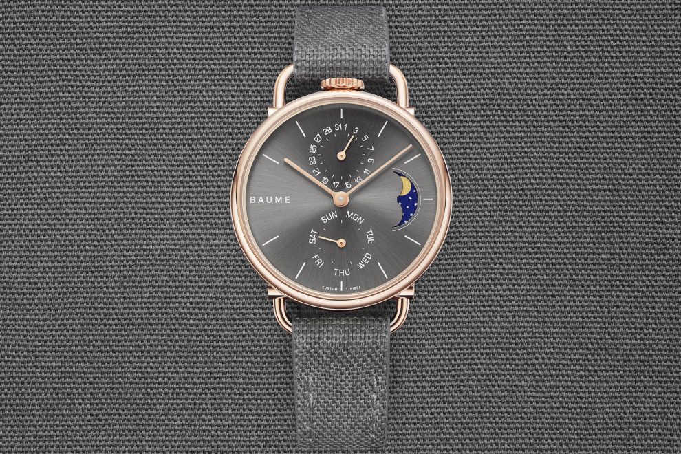 BAUME-Custom_Timepiece-Grey_Cotton_Material The new Baume brand is considered genderless and utilizes only sustainable, recycled and up-cycled materials.