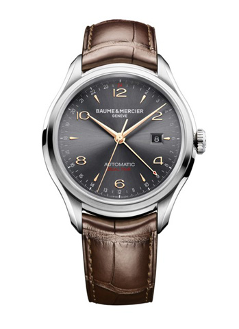 Baume & Mercier's Clifton with dual time zone indication via 24-hour hand