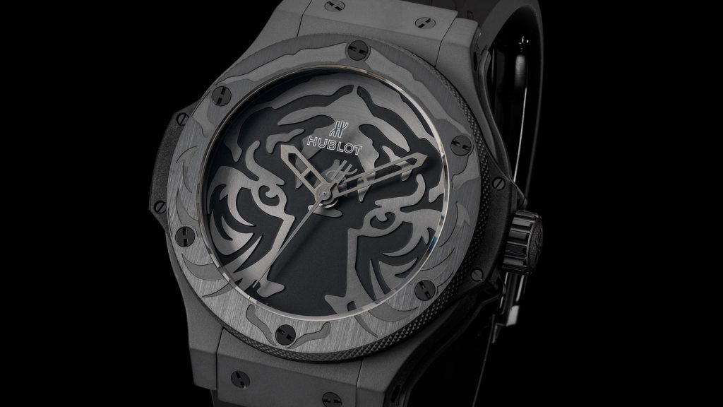 The Hublot Black Jaguar White Tiger Foundation watches were inspired by the big cats. 