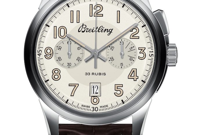 Breitling Transocean Chronograph 1915 – Steel Case, White Dial, Brown Strap on White