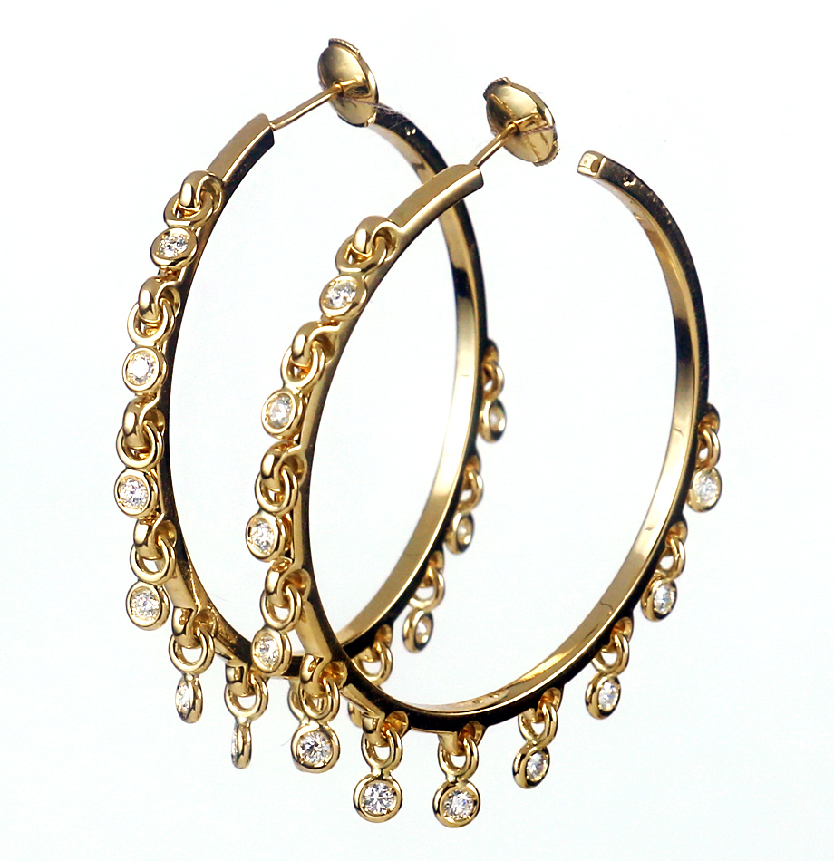 Christian Dior Coquina hoop earrings up for sale on CharityBuzz.com's auction for causes.