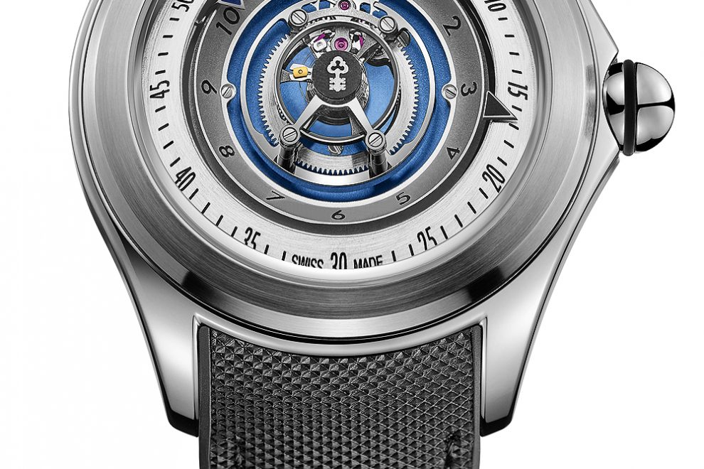 Corum Bubble 27mm Central Tourbillon (Swoosh) watch.