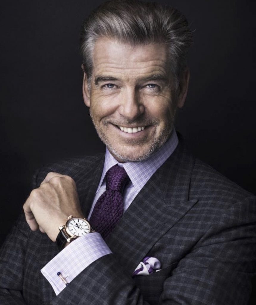 Pierce Brosnan is a Speake-Marin brand ambassador, and he signed the words "Love Life" on the J-Class Resilience watch that is being sold at Only Watch 2017.