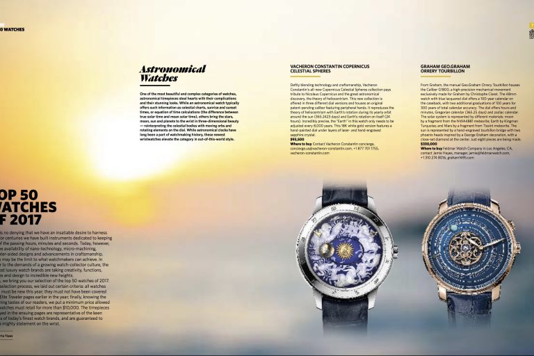 Elite Traveler Magazine's Top 50 Watches of 2017: astronomical watches
