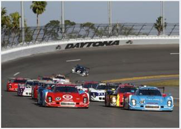 Racing at Daytona International Speedway.