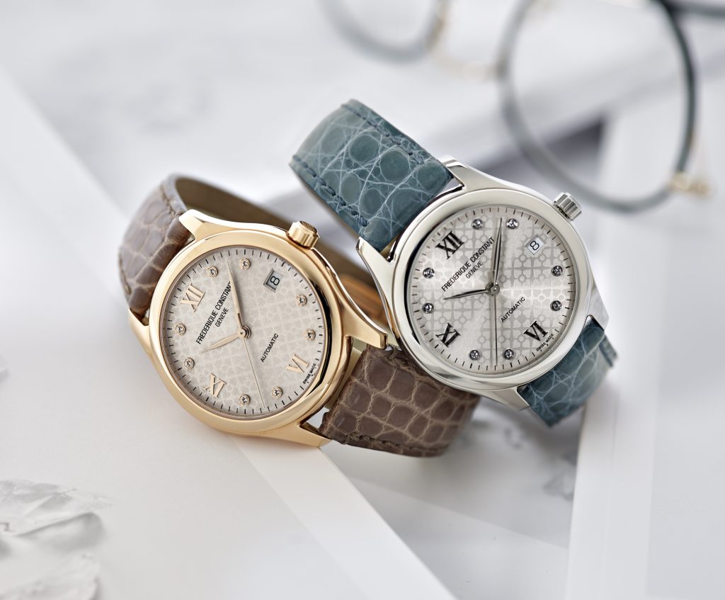The stainless steel and rose goldplated versions of the Frederique Constant Ladies Automatic watch -- unveiled with Gwyneth Paltrow in London last night. 