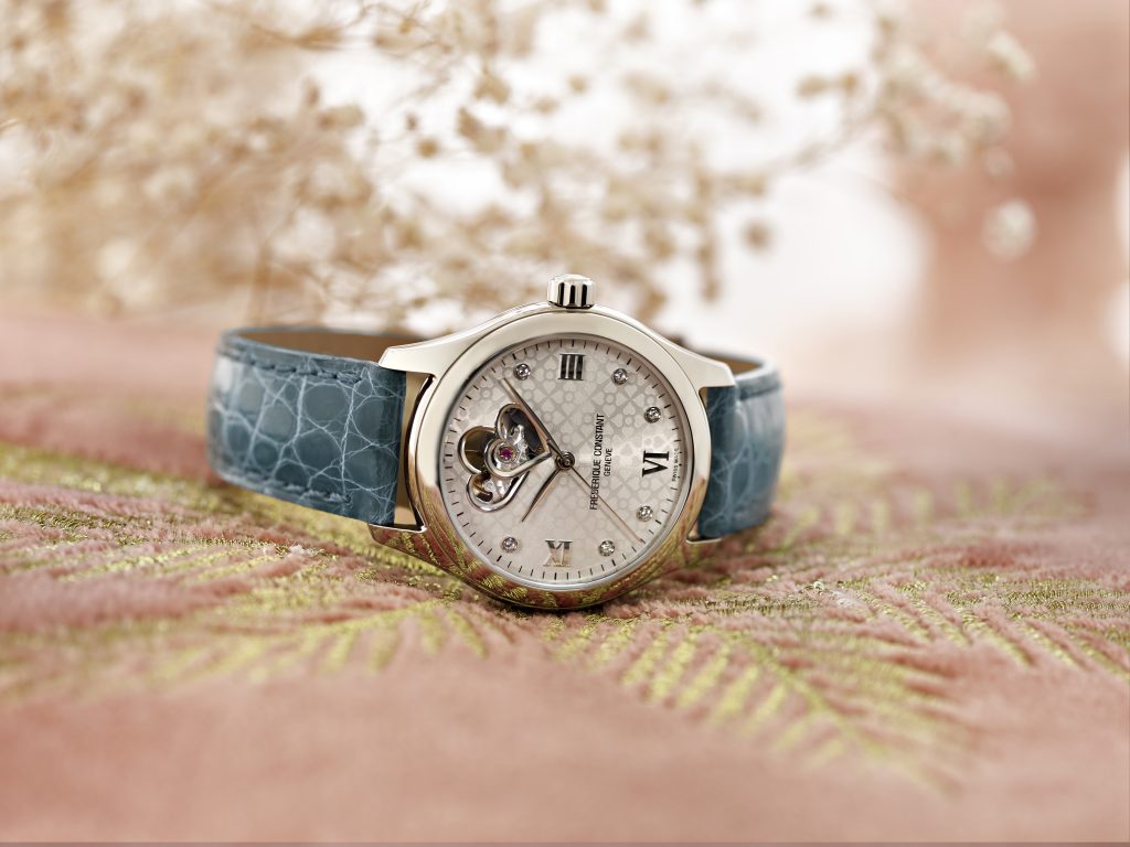 Frederique Constant Ladies Automatic Double Heart Beat watch in stainless steel. 