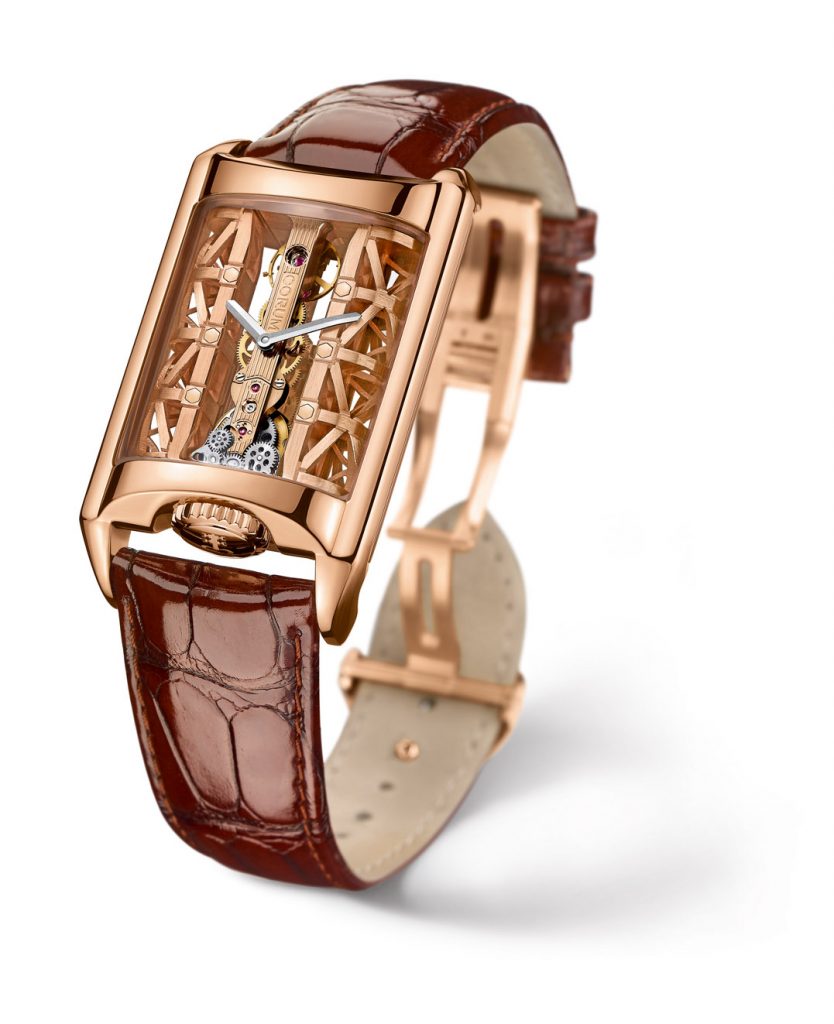 Corum Golden Bridge Stream watch takes inspiration from the architectural aspects of the Golden Gate Bridge.