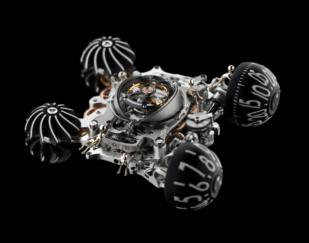 In total, six aliens man each of the MB&F HM6 Alien Nation watches.