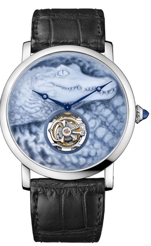 Rotonde de Cartier Crocodile with agate cameo dial