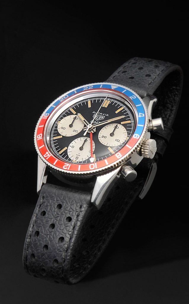 Vintage Heuer Autavia 1968 traveling as part of the TAG Heuer Museum in Motion exhibit