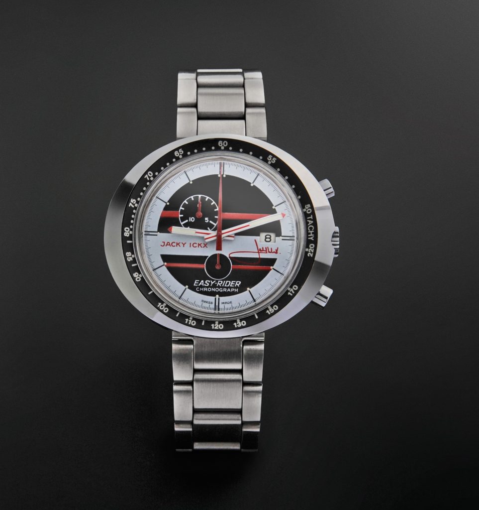 Part of the TAG Heuer Museum In Motion traveling exhibit: Heuer EasyRider JackyIckx Edition 1971