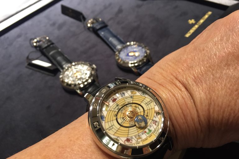 Three dial versions of the Vacheron Constantin Copernicus are being offered, including this hand-painted, enamel model.