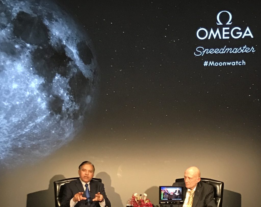 Astronaut General Thomas Stafford talks of his NASA adventures at the Omega anniversary event. 