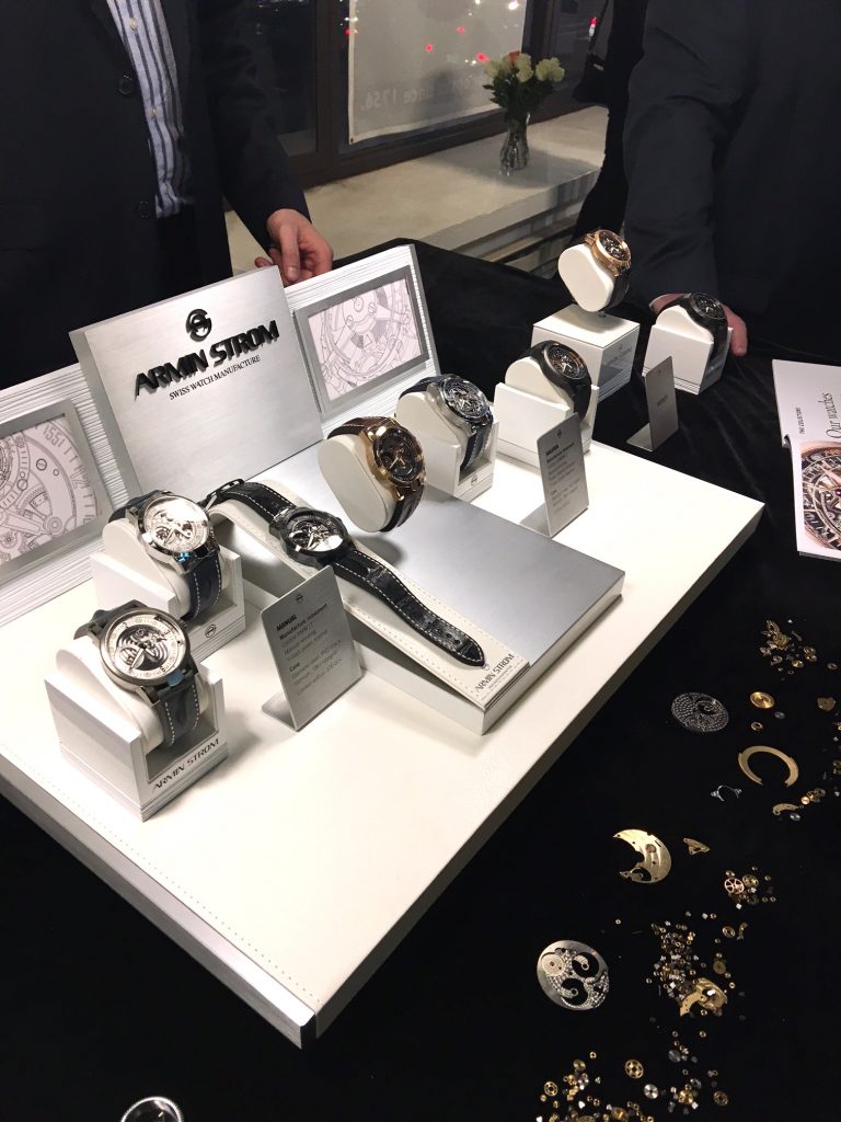 A display of Armin Strom watch at the NYC event.