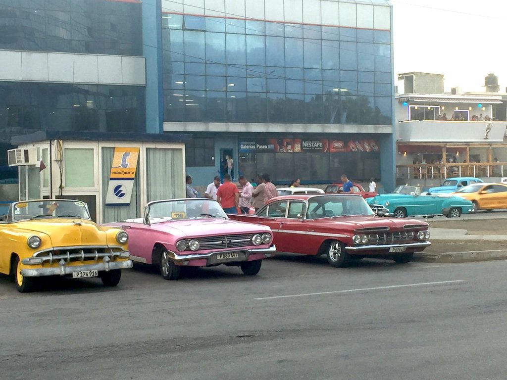 Outside the Melia Cohiba hotel in Havana, the fine old cars being used at taxis would line up and wait for a fare. It's a beautiful sight that looks a lot like our vintage car shows, but for them it is normal. 