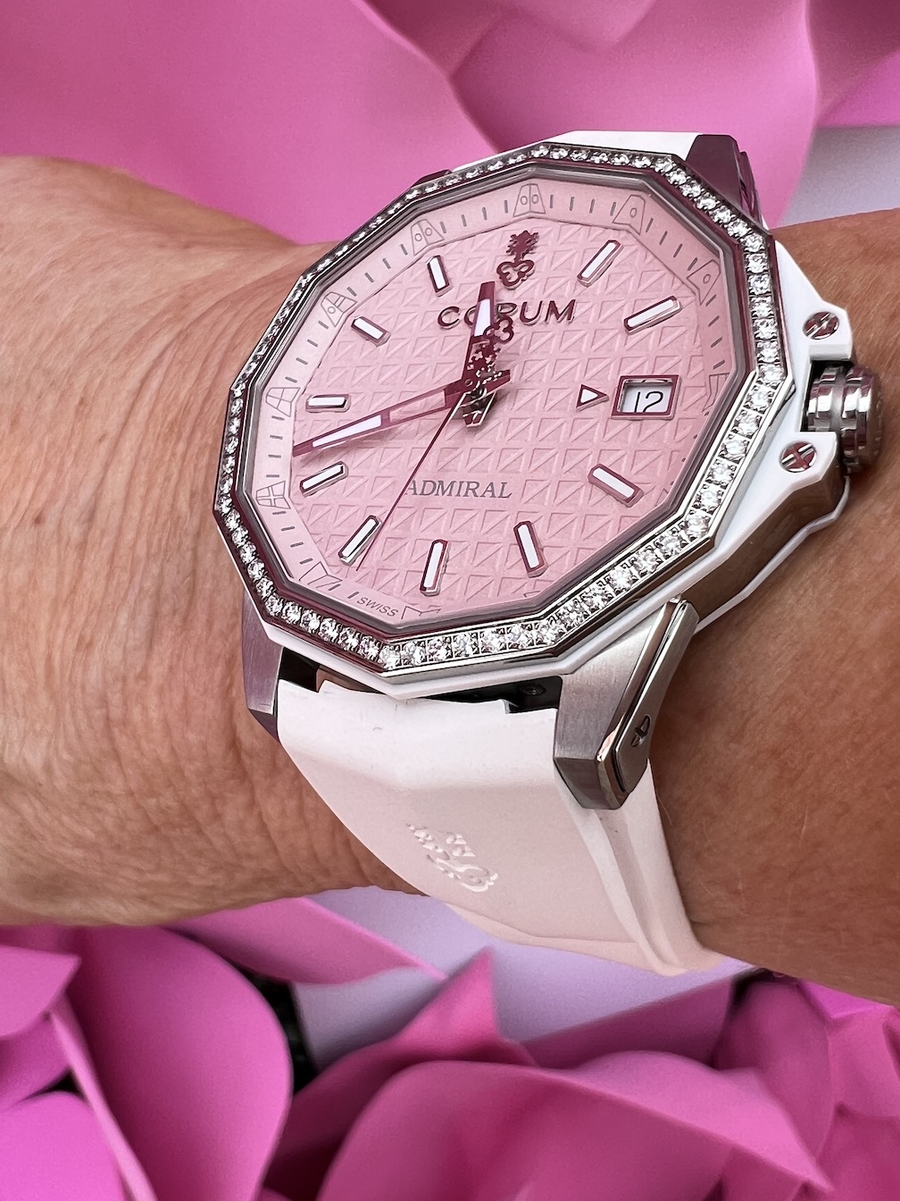 Corum pink dial Admiral watch