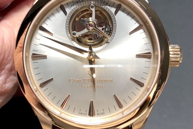 The Carl F. Bucherer Manero Tourbillon DoublePeripheral watch holds a patent for the rotor and a patent pending for the tourbillon.