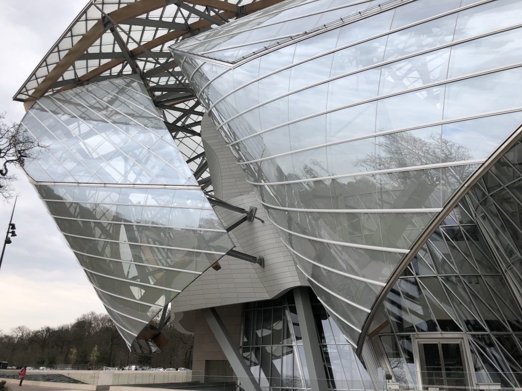Louis Vuitton Foundation museum, designed by Frank Gehry at the request of Bernard Arnault, LVMH chairman. (photo; R. Naas) 