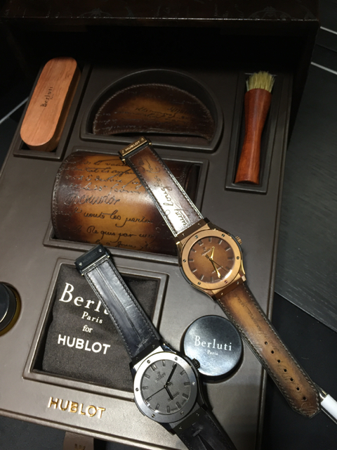 The watch is sold in a Berluti shoe shine box 
