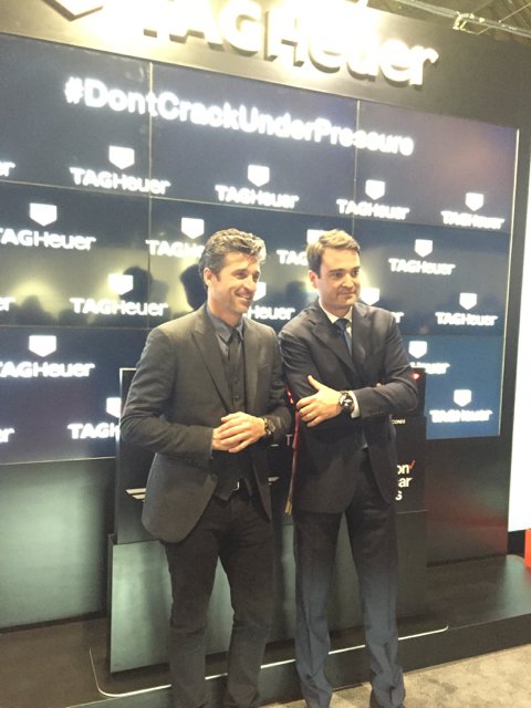 Patrick Dempsey with TAG Heuer at the brand's exhibition space at a recent watch show. 