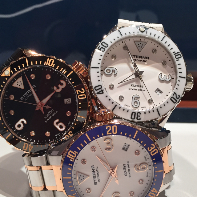 The Eterna KonTiki Ladies Dive watch comes in multiple colors.