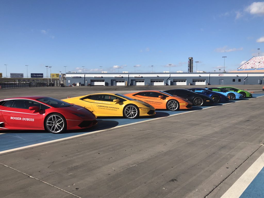 Racing Lamborghinis with Roger Dubuis and Lamborghini at Las Vegas Motor Speedway. (Photo: R. Naas) 