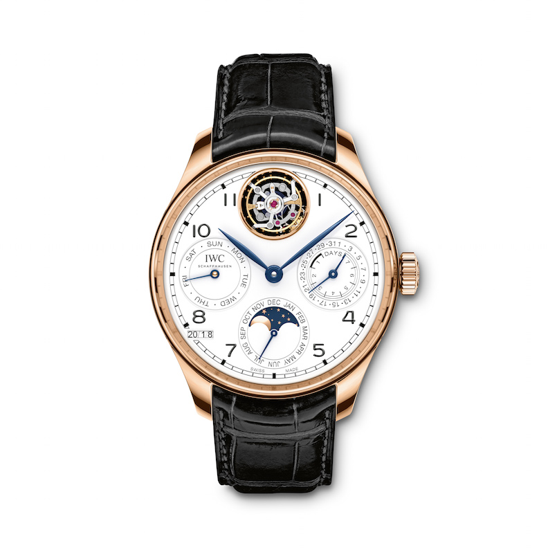  IWC Portugieser Perpetual Calendar Tourbillon Limited Edition 150 Years watch is made in a limited edition of 50 pieces, retailing for about $110,000 each. 