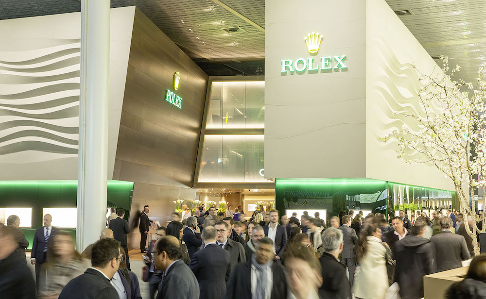 The exhibition "booths" inside Baselworld are multi-storied wonderlands of watches.